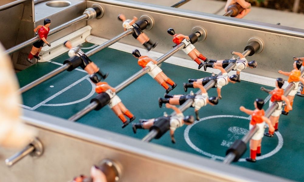 Foosball in The Courtyard at The Garland
