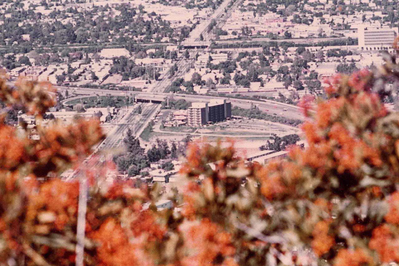 Aerial view of building