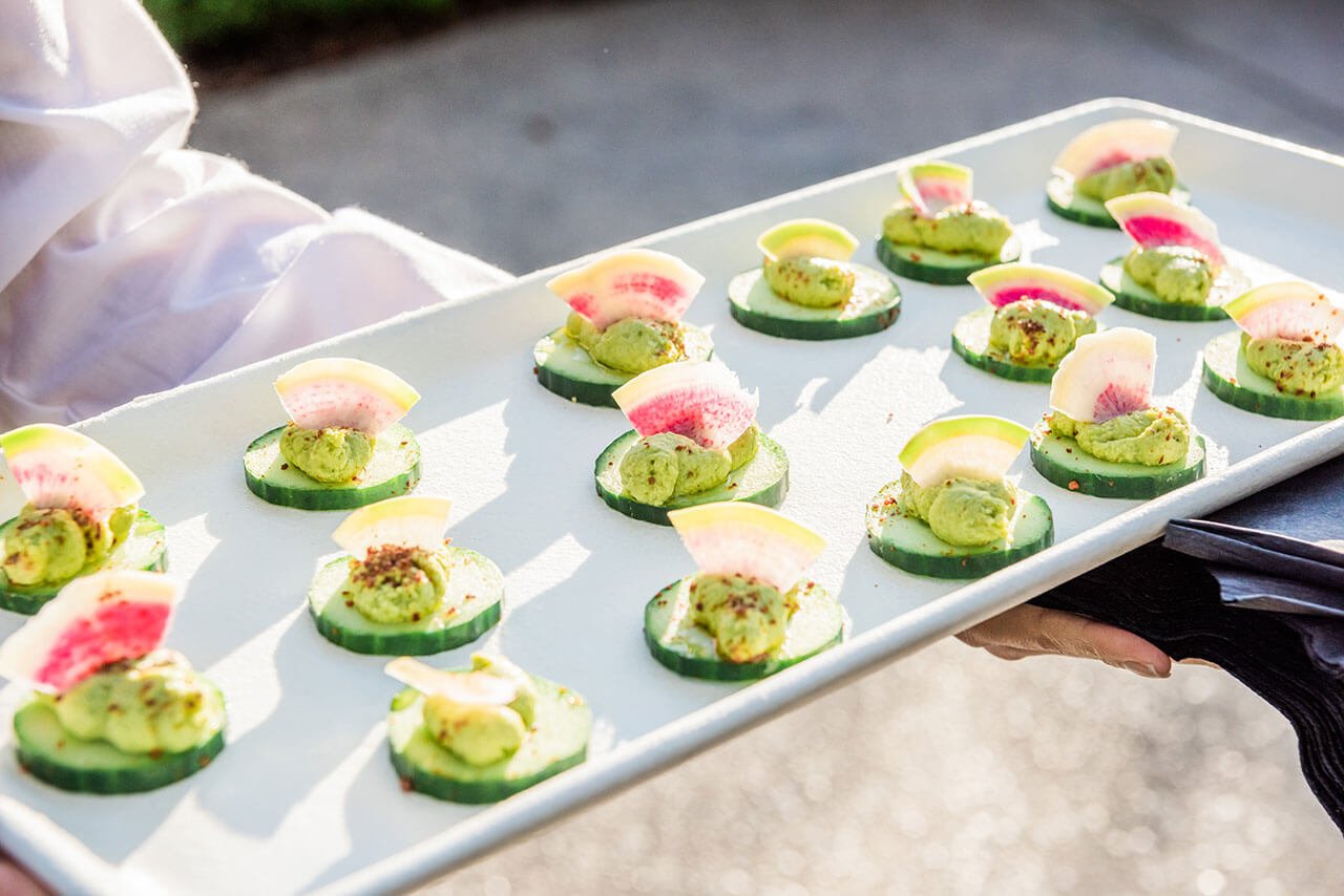 Cucumber with radish appetizer