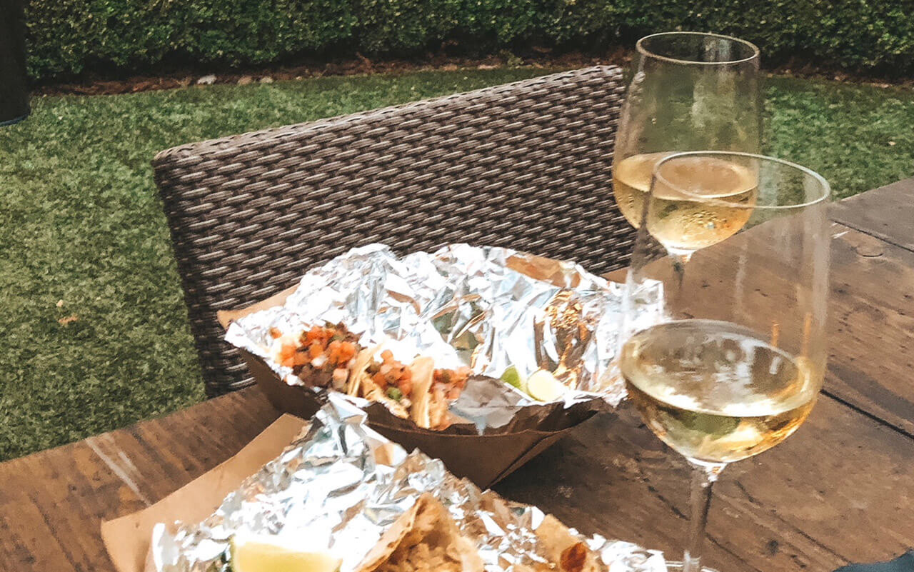 Tacos and wine