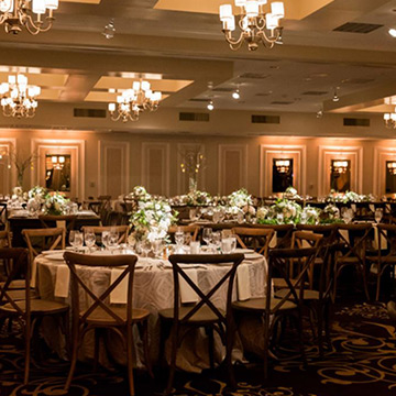 An indoor wedding reception
